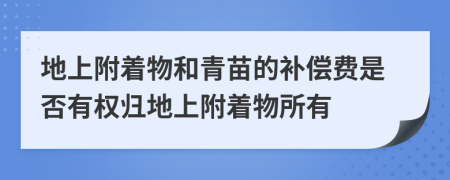 地上附着物和青苗的补偿费是否有权归地上附着物所有
