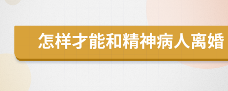 怎样才能和精神病人离婚