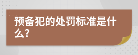 预备犯的处罚标准是什么?