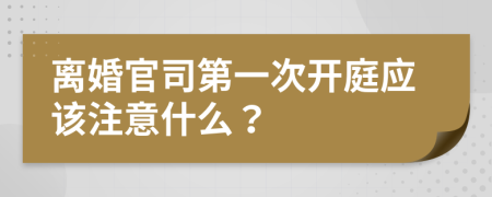 离婚官司第一次开庭应该注意什么？