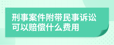 刑事案件附带民事诉讼可以赔偿什么费用