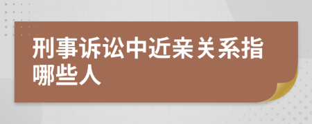 刑事诉讼中近亲关系指哪些人