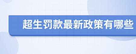 超生罚款最新政策有哪些