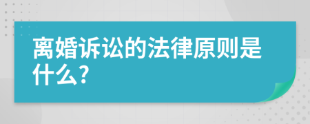 离婚诉讼的法律原则是什么?