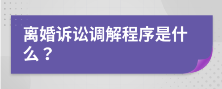 离婚诉讼调解程序是什么？