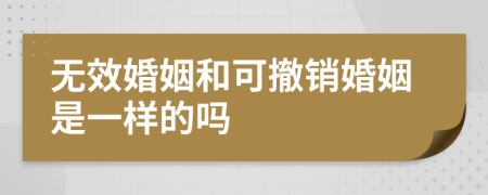 无效婚姻和可撤销婚姻是一样的吗