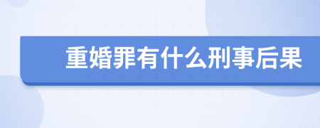 重婚罪有什么刑事后果