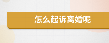 怎么起诉离婚呢