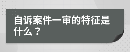 自诉案件一审的特征是什么？