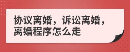 协议离婚，诉讼离婚，离婚程序怎么走