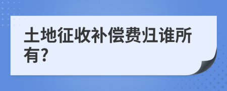 土地征收补偿费归谁所有?