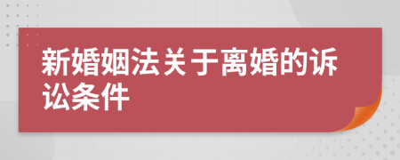 新婚姻法关于离婚的诉讼条件