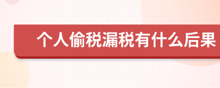 个人偷税漏税有什么后果