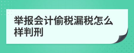 举报会计偷税漏税怎么样判刑