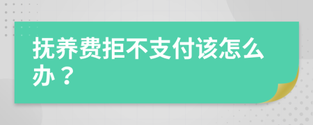 抚养费拒不支付该怎么办？