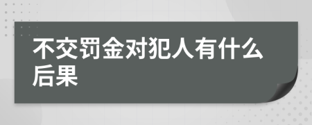 不交罚金对犯人有什么后果