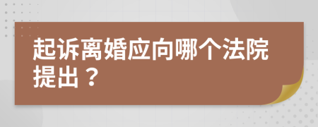 起诉离婚应向哪个法院提出？