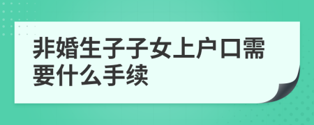 非婚生子子女上户口需要什么手续
