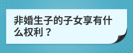 非婚生子的子女享有什么权利？