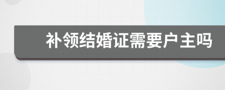 补领结婚证需要户主吗