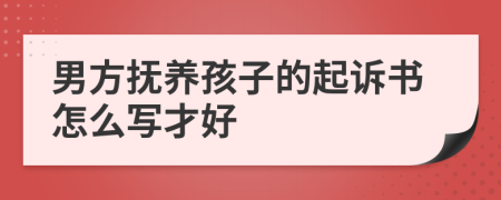 男方抚养孩子的起诉书怎么写才好