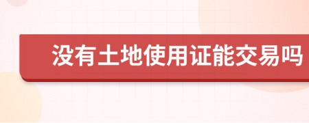 没有土地使用证能交易吗