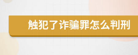 触犯了诈骗罪怎么判刑