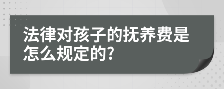 法律对孩子的抚养费是怎么规定的?