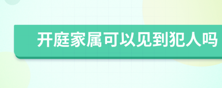 开庭家属可以见到犯人吗