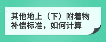 其他地上（下）附着物补偿标准，如何计算