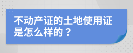 不动产证的土地使用证是怎么样的？