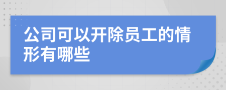 公司可以开除员工的情形有哪些