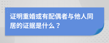 证明重婚或有配偶者与他人同居的证据是什么？