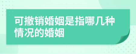 可撤销婚姻是指哪几种情况的婚姻