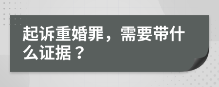 起诉重婚罪，需要带什么证据？