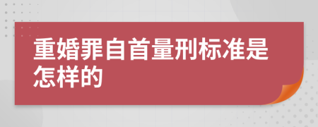 重婚罪自首量刑标准是怎样的