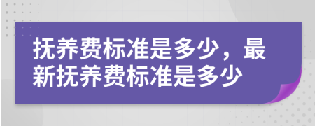 抚养费标准是多少，最新抚养费标准是多少