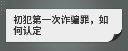 初犯第一次诈骗罪，如何认定