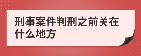 刑事案件判刑之前关在什么地方