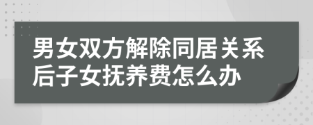 男女双方解除同居关系后子女抚养费怎么办