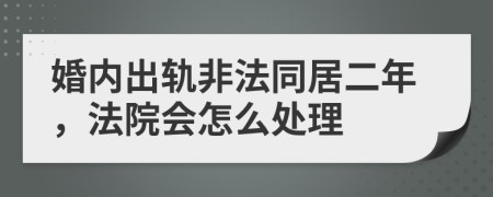 婚内出轨非法同居二年，法院会怎么处理