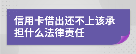 信用卡借出还不上该承担什么法律责任