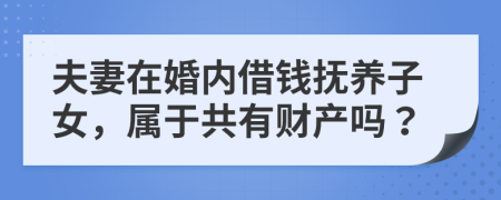 夫妻在婚内借钱抚养子女，属于共有财产吗？