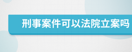 刑事案件可以法院立案吗