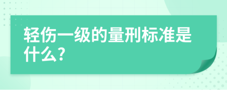 轻伤一级的量刑标准是什么?