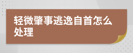 轻微肇事逃逸自首怎么处理