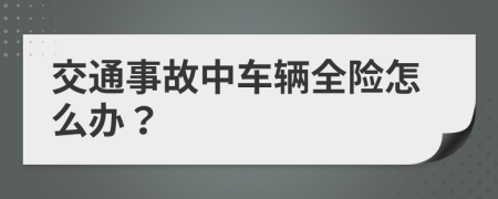 交通事故中车辆全险怎么办？