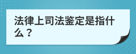 法律上司法鉴定是指什么？