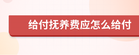 给付抚养费应怎么给付