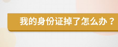 我的身份证掉了怎么办？